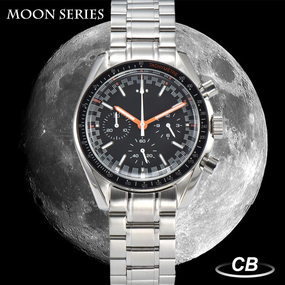 Moon Series 40mm Automatic Calendar Men\'s Watch VK63 Movement Super Stylish Six Hands Sapphire Mirror Luxury Watch