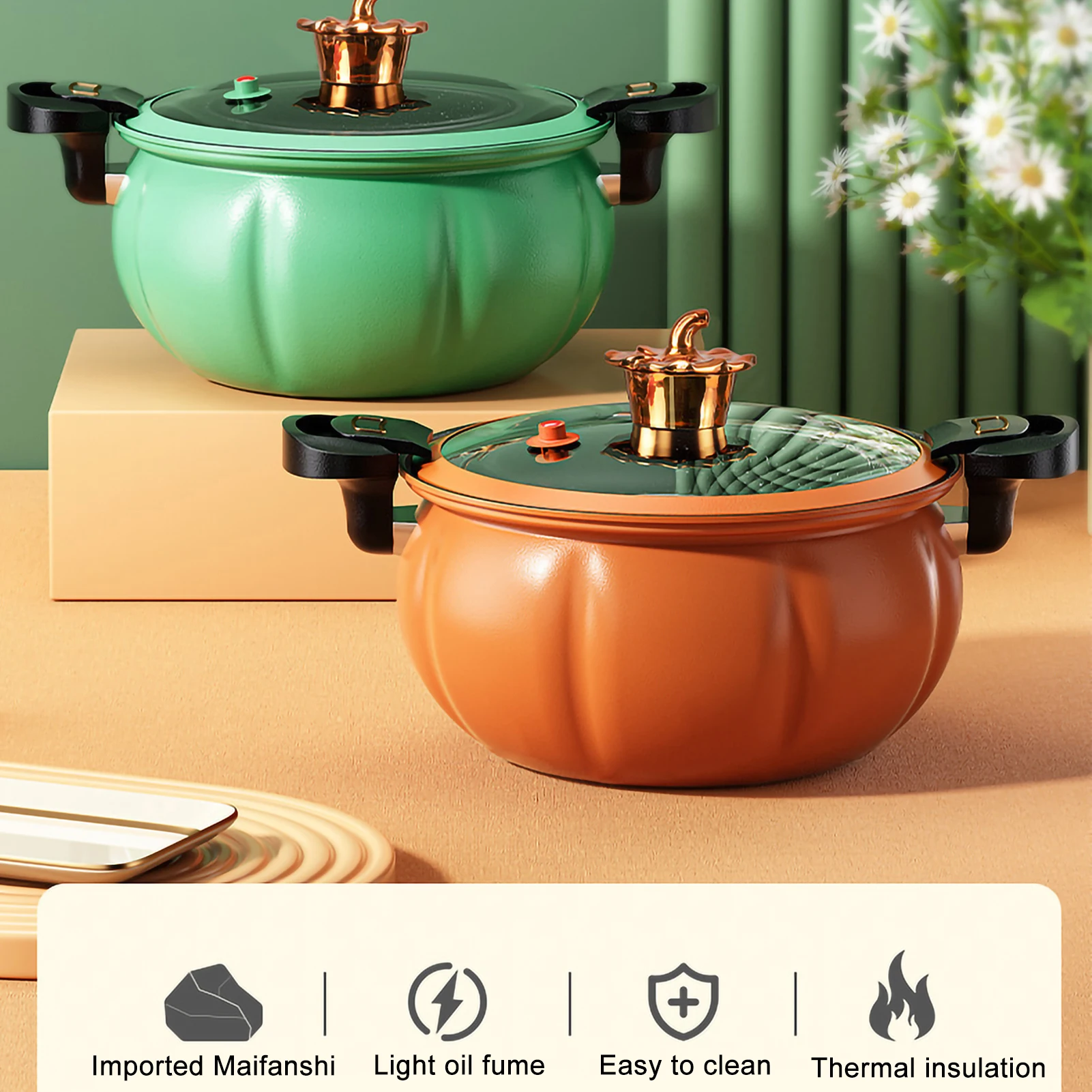 Pumpkin Micro Pressure Pot New Home Type Soup Pot Multifunctional Non Stick Pot Gas Stove Universal Soup Pot