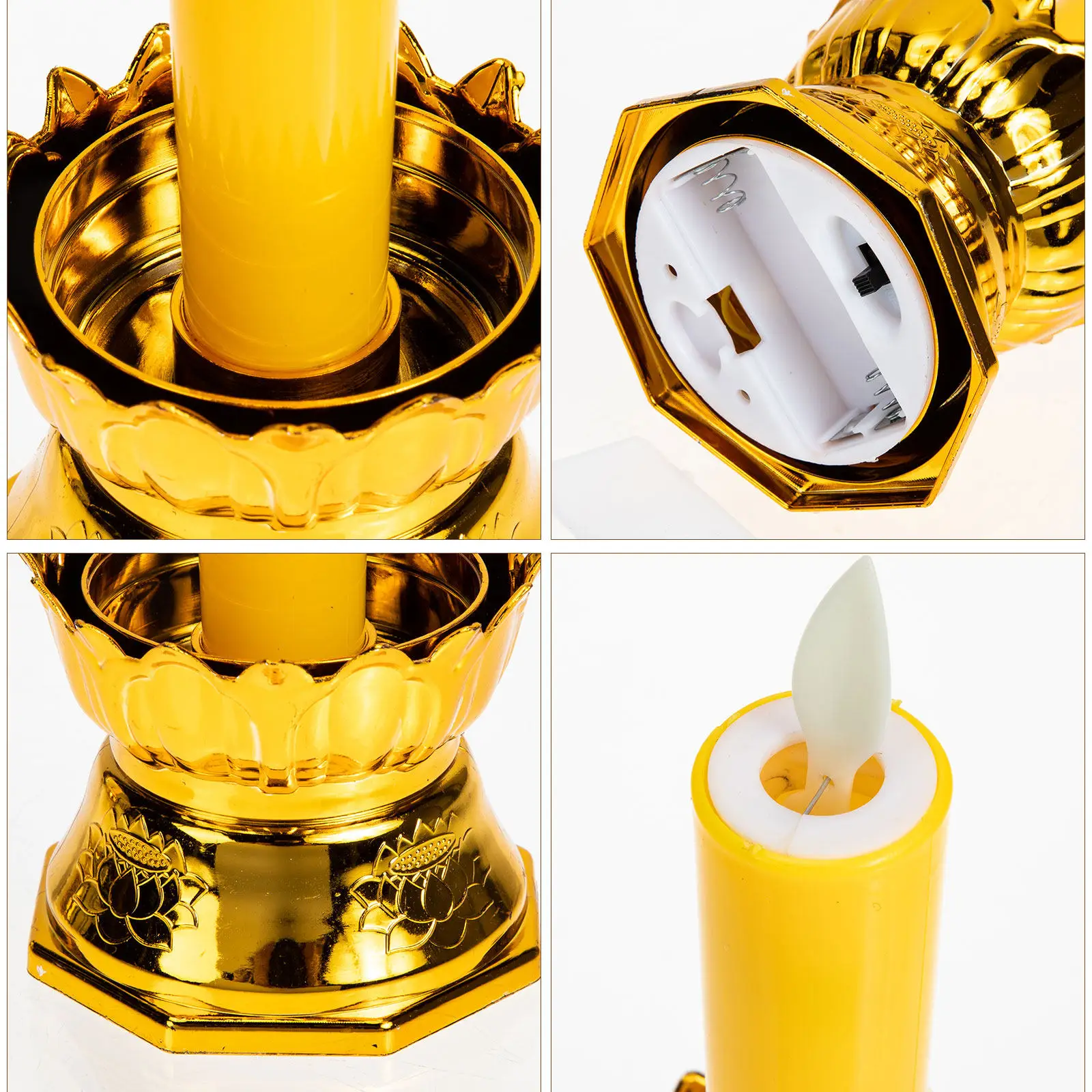 

1Pair LED Electronic Candles Flameless Battery Operated Lights Warm White Light for Home Decor Dinner Party Mood Lighting