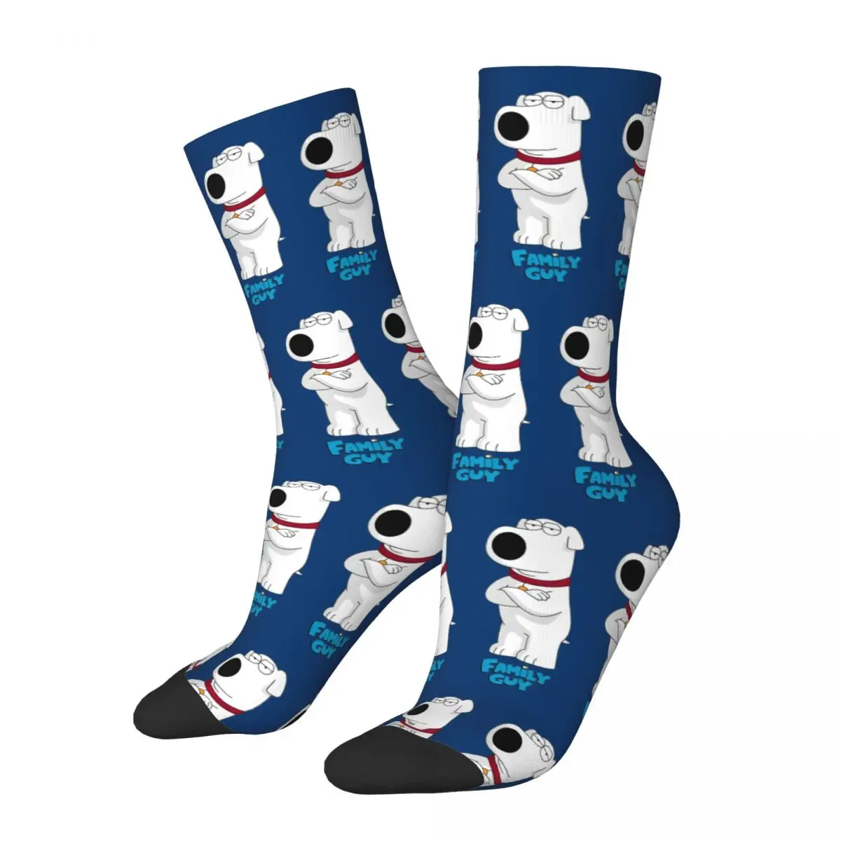 Casual Brian The Dog Families Guys Sports Socks Polyester Crew Socks for Women Men Breathable