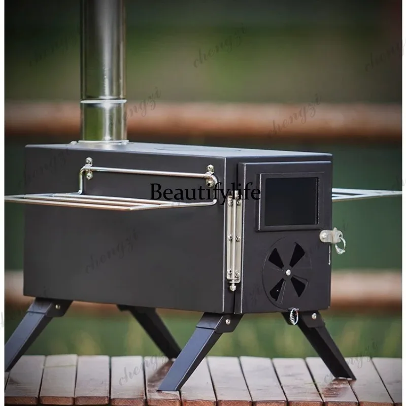 Stainless steel walker outdoor wood stove viewing stove camping picnic portable tent heating
