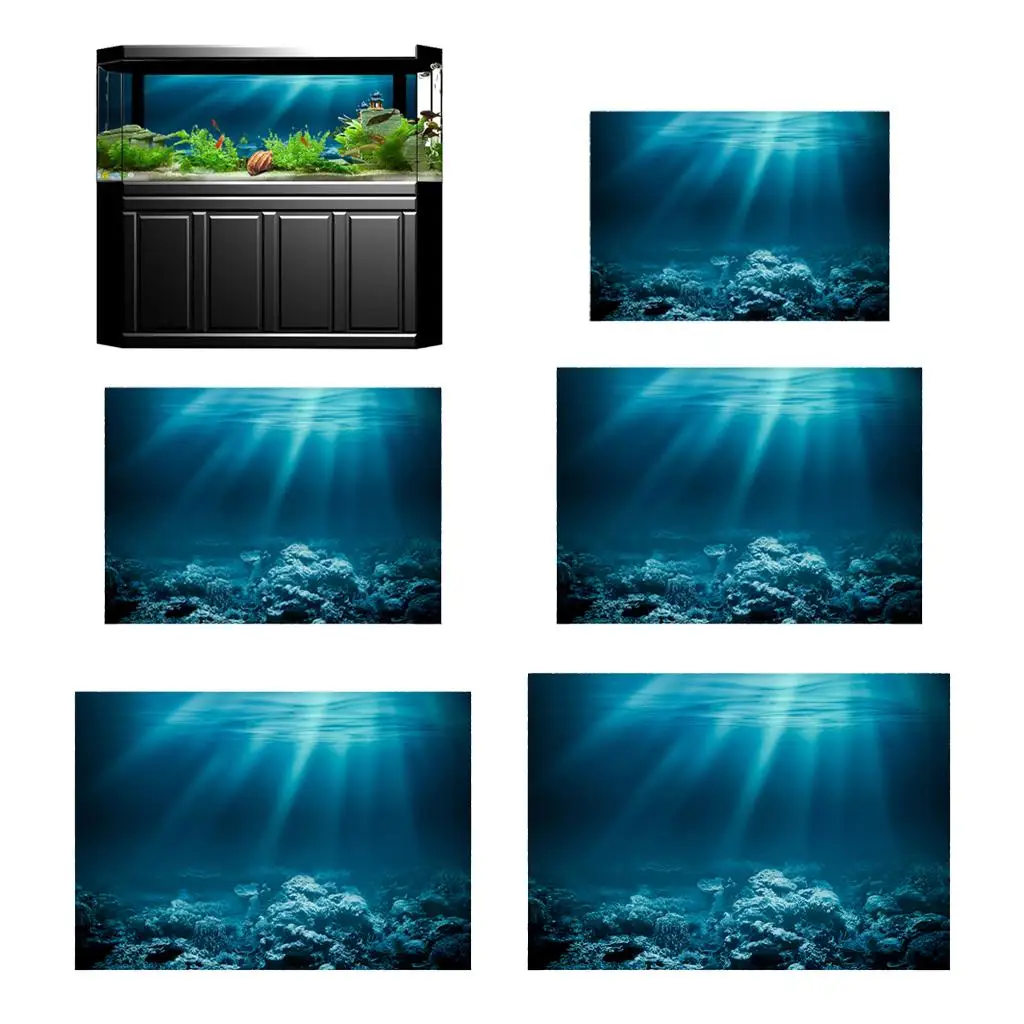 Amagogo MagiDeal PVC Single Sided Aquarium Background Poster Decor Fish Tank Wall