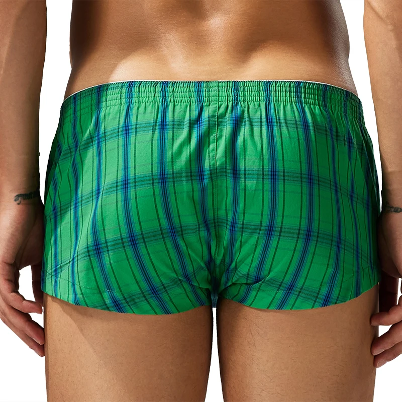 شورت مسطح للرجال، شورت آرو، ملابس داخلية مربعة، نمط مربعات، فتحة أزرار، شورت منزلي رياضي عصري وغير رسمي #2