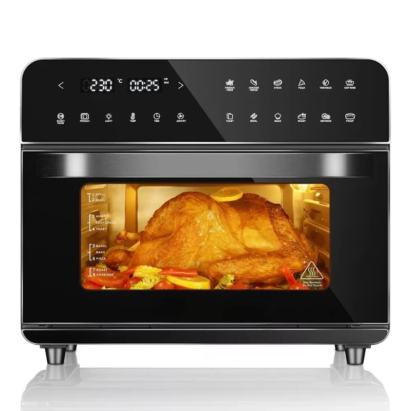 

25L 1800W 5-in-1 Chicken Pizza Convection Air Fryer Oven with Smart Touch Screen 12 Preset Modes
