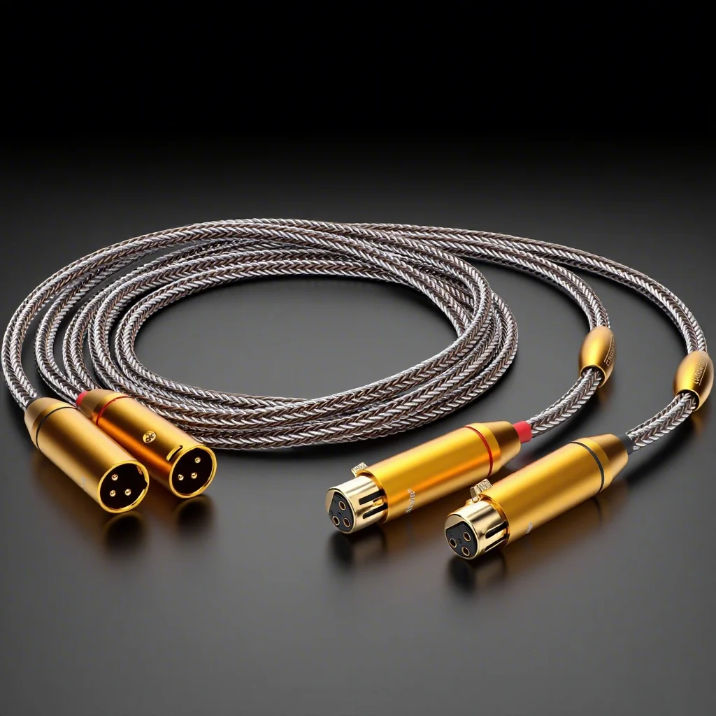

16Cores OCC Silver Plated XLR Balanced Cable XLR Male to Female 3pin xlr Plug Audiophile for Amplifier CD Player Speakers