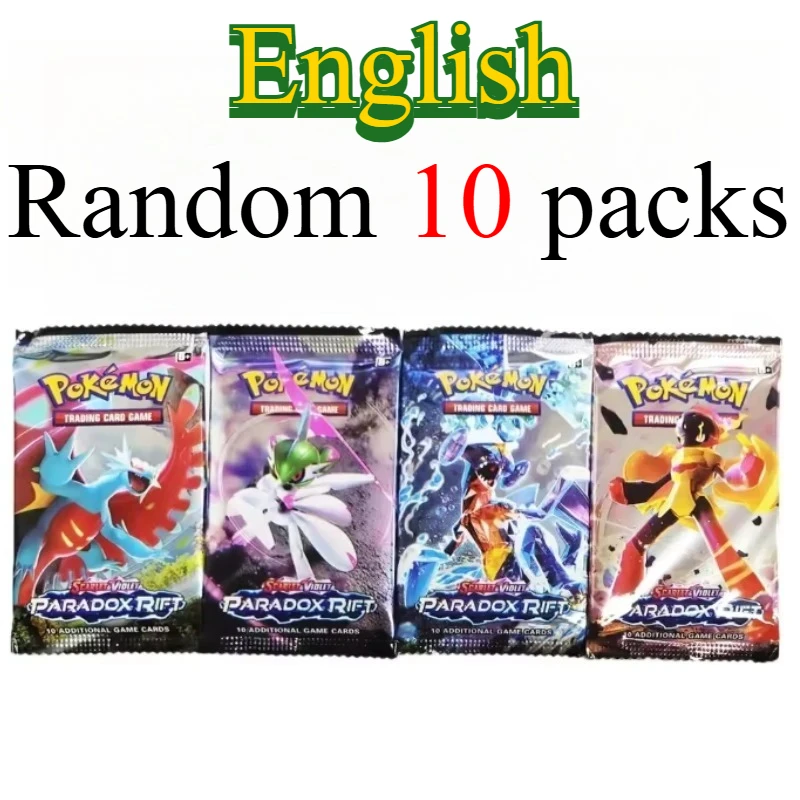 10 Pokémon-kaartpakketten, heldere sterren, 151 prismatische evoluties, PALDEAN FATES, Engelse versterking, gevechtstransactiekaartcadeau