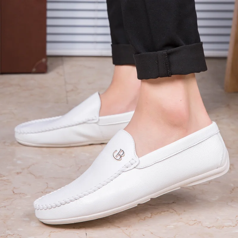 Leather Men Shoes Luxury Designer Casual Mens Loafers Man Moccasins Breathable Slip On Flats Driving Shoes Zapatillas Hombre