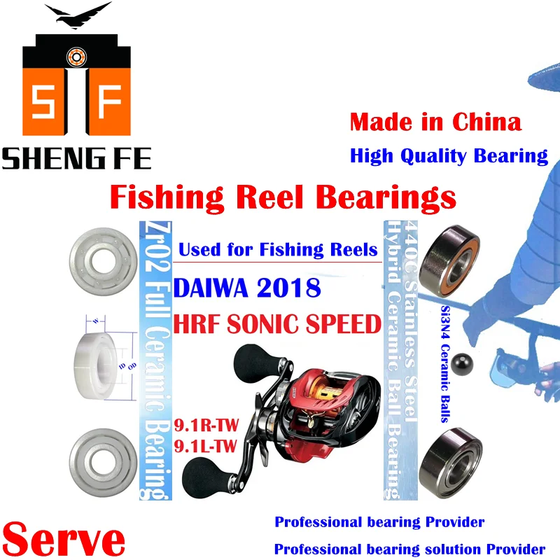 

Ceramic Bearings For 2018 DAIWA HRF SONIC SPEED(9.1R-TW/9.1L-TW) Serise Baitcasting Fishing Reels |Ball Bearings