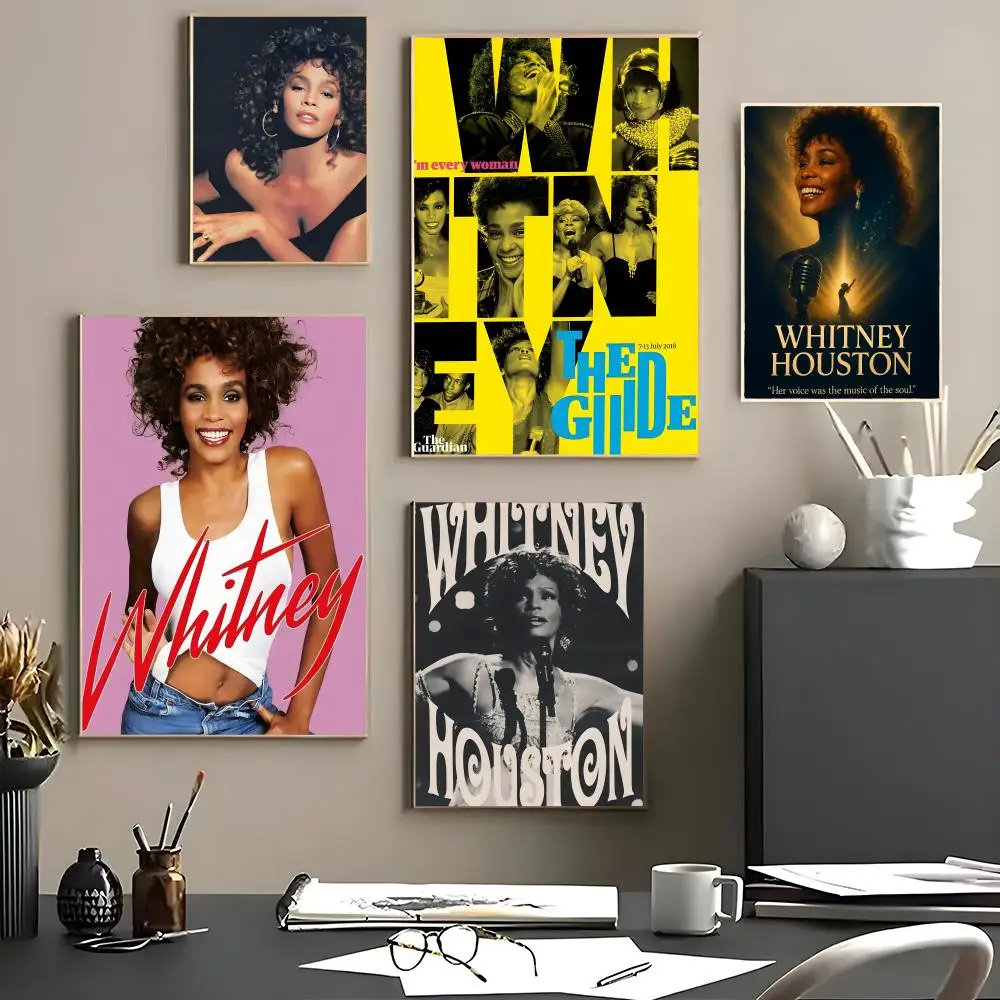 Musik - W-Whitneys Houstons Poster, Leinwand-Wandkunst-Poster für Schlafzimmer, Wohnzimmer, Heimdekoration