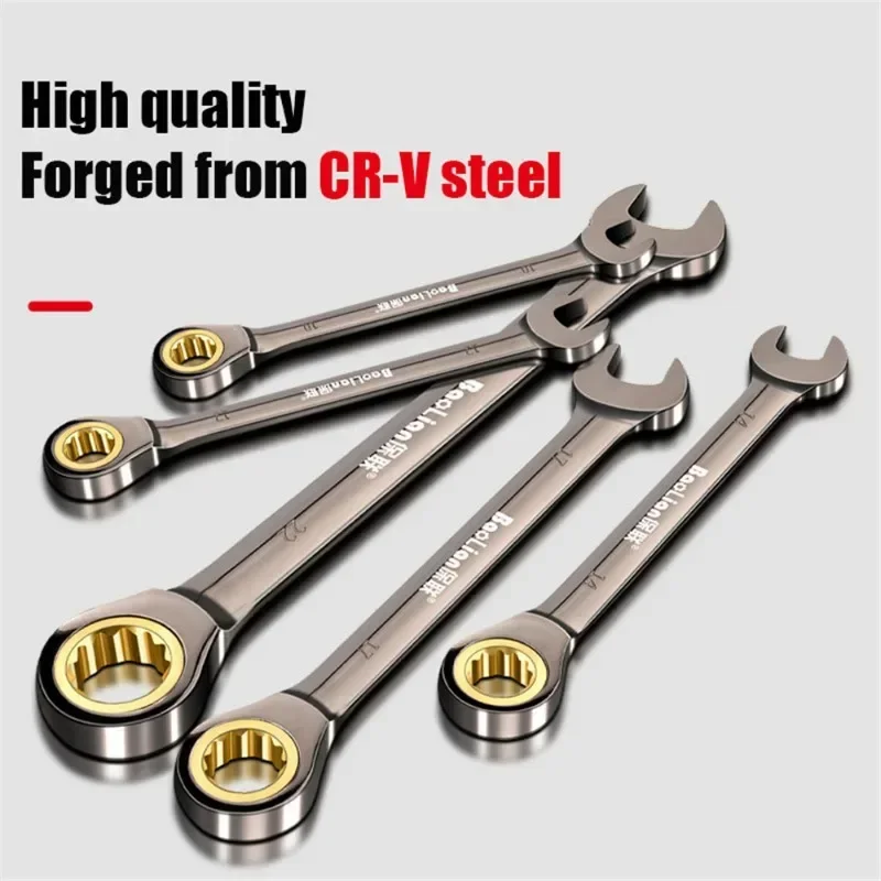 Ratchet Wrench Set 12PC Metal Wrench Set Universal Key Tools Workshop Mechanic Professional Multifunction Complete Accessories