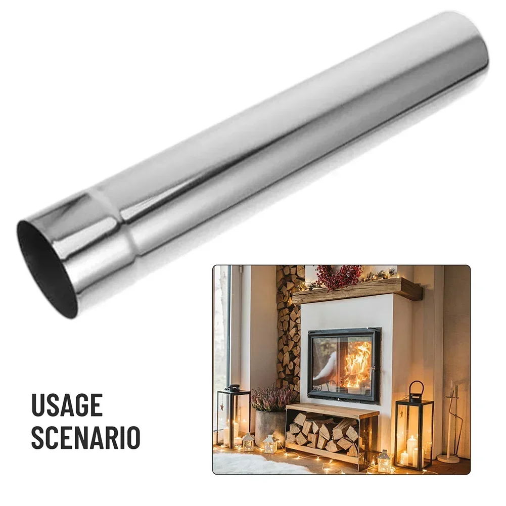 

304 Stainless Steel Exhaust Pipe 6cm*10/20/40/50cm For Stoves Or Water Heater Chimney Liner Multi Flue Stove Pipe 6cm, 0.2-0.5m