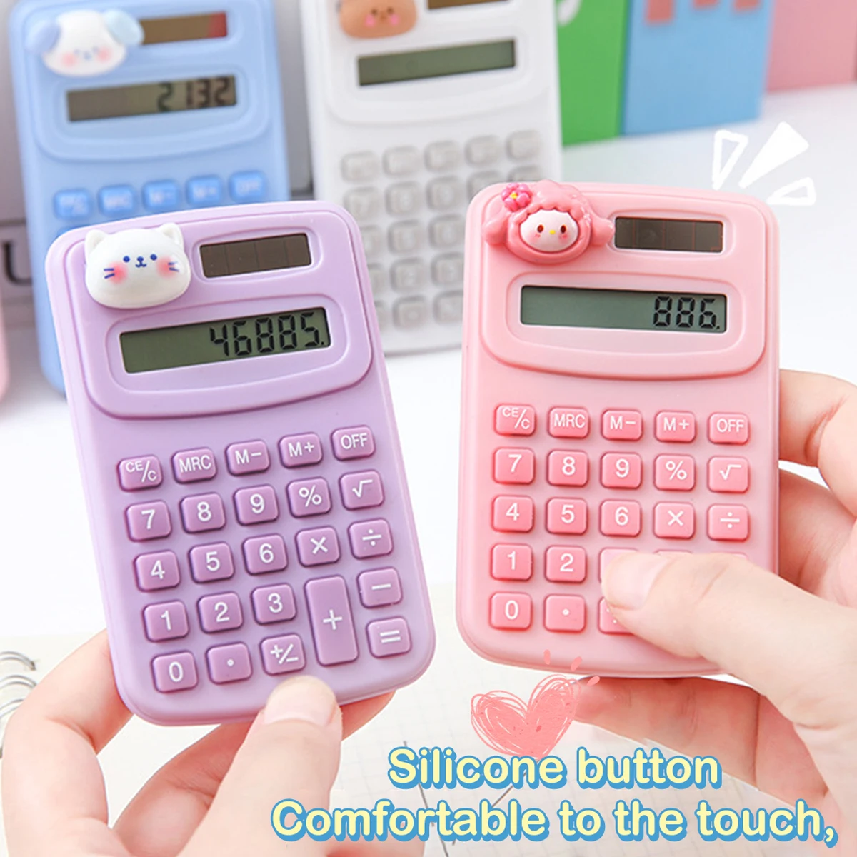 Portable Mini Cute Calculator Cartoon Digit Calculator Students Office School Supplies Stationery