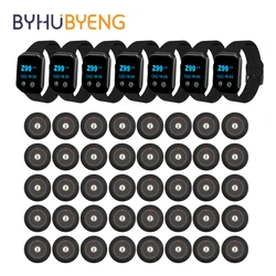 BYHUBYENG-Botões De Sino De Mesa De Narguilé, Relógio De Pulso Garçom, Sistemas De Chamadas Sem Fio, Restaurante E Hotel Pager, 7, 40Pcs