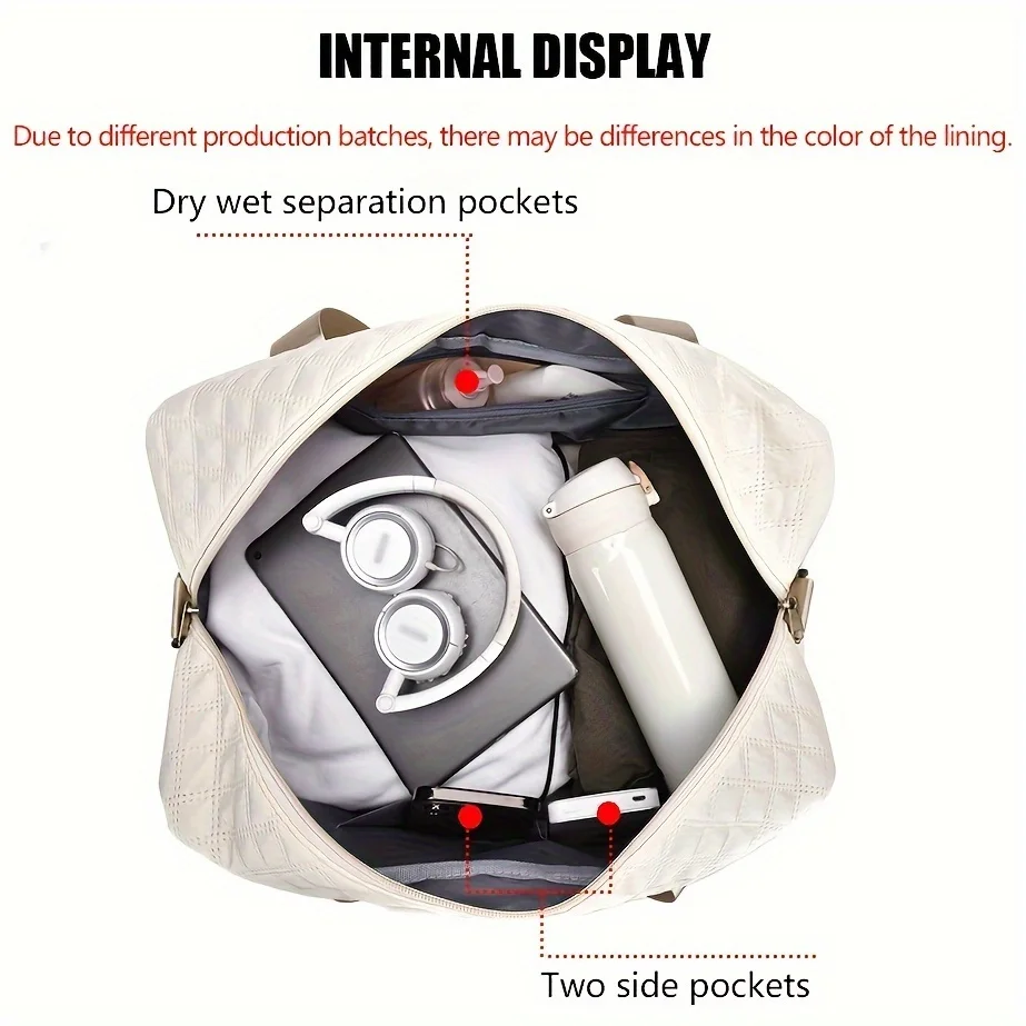 Short Trip Bag Female Oversized Capacity Travel Luggage Bag Handheld Business Trip Lightweight Wet and Dry Separation Bag Fitnes