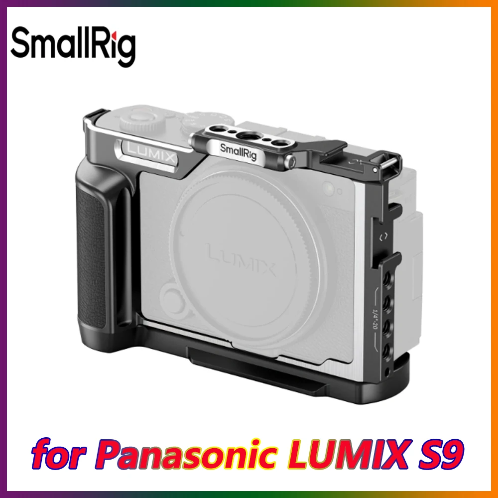 

SmallRig S9 Camera Cage for Panasonic LUMIX S9, with Wooden Handgrip & Arca-Swiss Quick Release Plate for Arca-type Tripod 4515