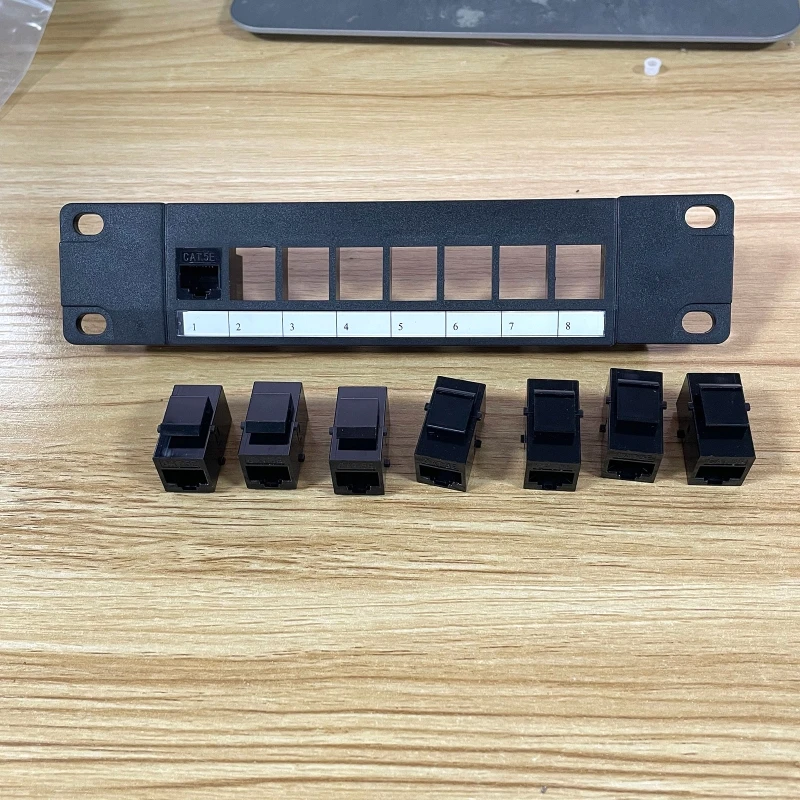 

8-Port CAT5e Shielded Patch Panel RJ45 10G Ready Plastic Housing Color-Coded Labeling for T568A and T568B Wiring,Black