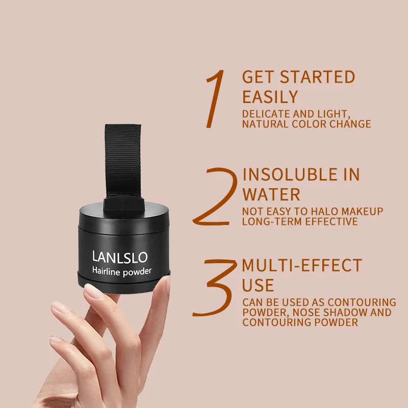 مسحوق شعري طبيعي رقيق ترقق مسحوق الشعر خط الشعر الظل ماكياج الشعر المخفي الجذر التستر مسحوق التغطية الفورية