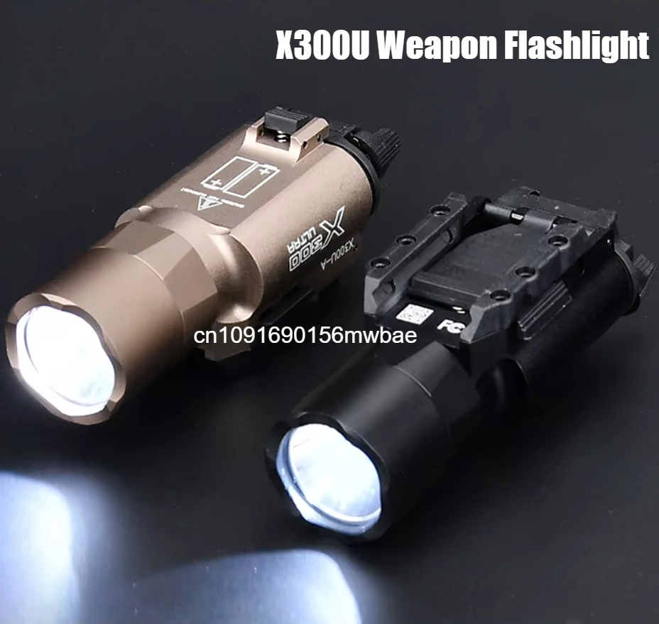 Tactical Airsoft Surefir X300U X300 Ultra 600lm LED Flashlight Rifle Weapon Pistol Scout Hunting Gun Outdoor Light Fit 20MM Rail