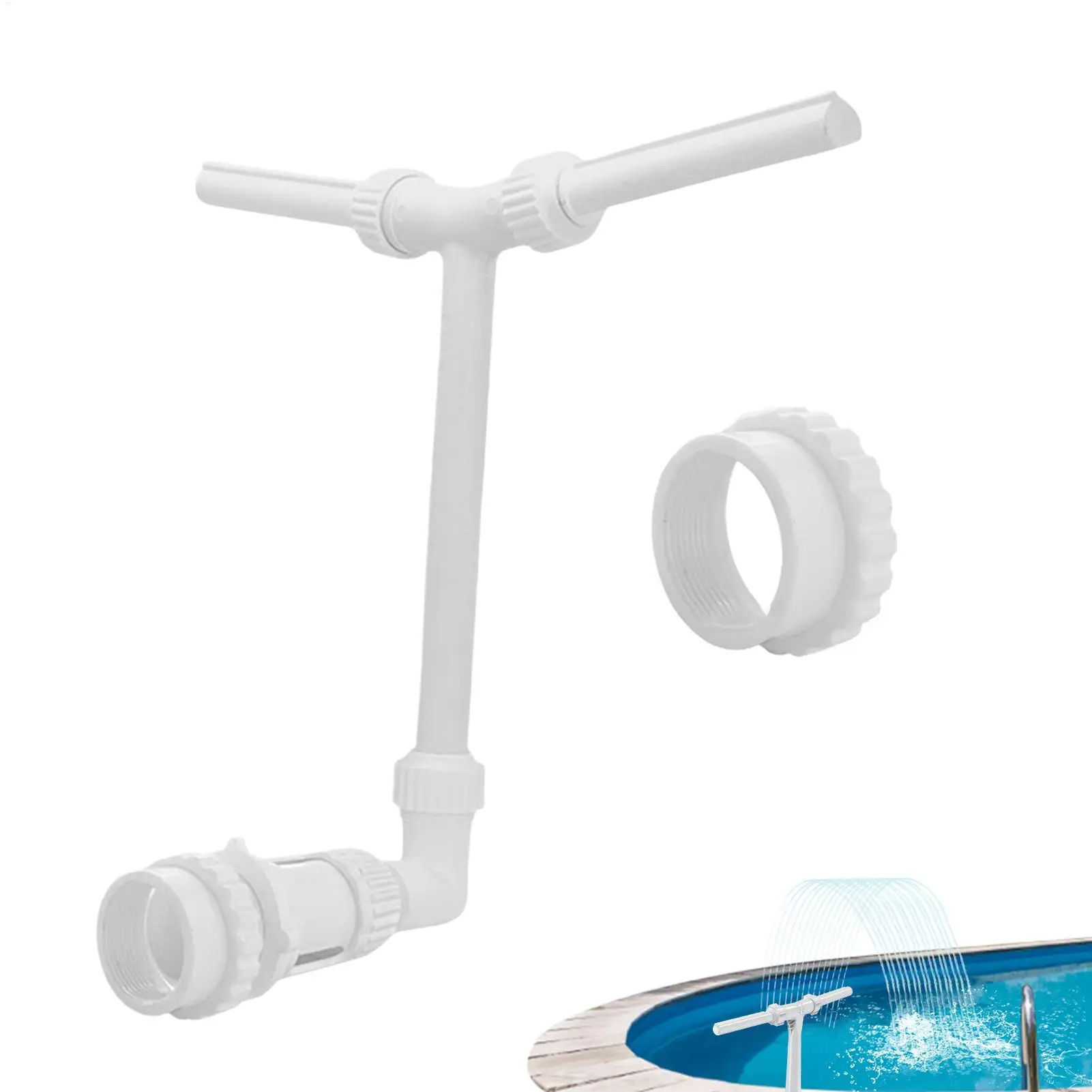 

New Duals Spray Pool Fountain Cooler Water Swimming Pools Waterfall Sprinkler Fountain Adjustable Waterfall Cooling Relaxation