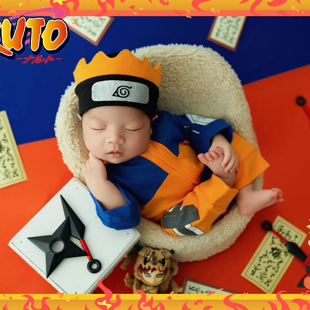 Baby Boy Newborn Photoshoot Outfits Jumpsuit Hairband 2pcs/Set Cartoon Cosplay Clothes Studio Infant Photo Costume Shooting Prop