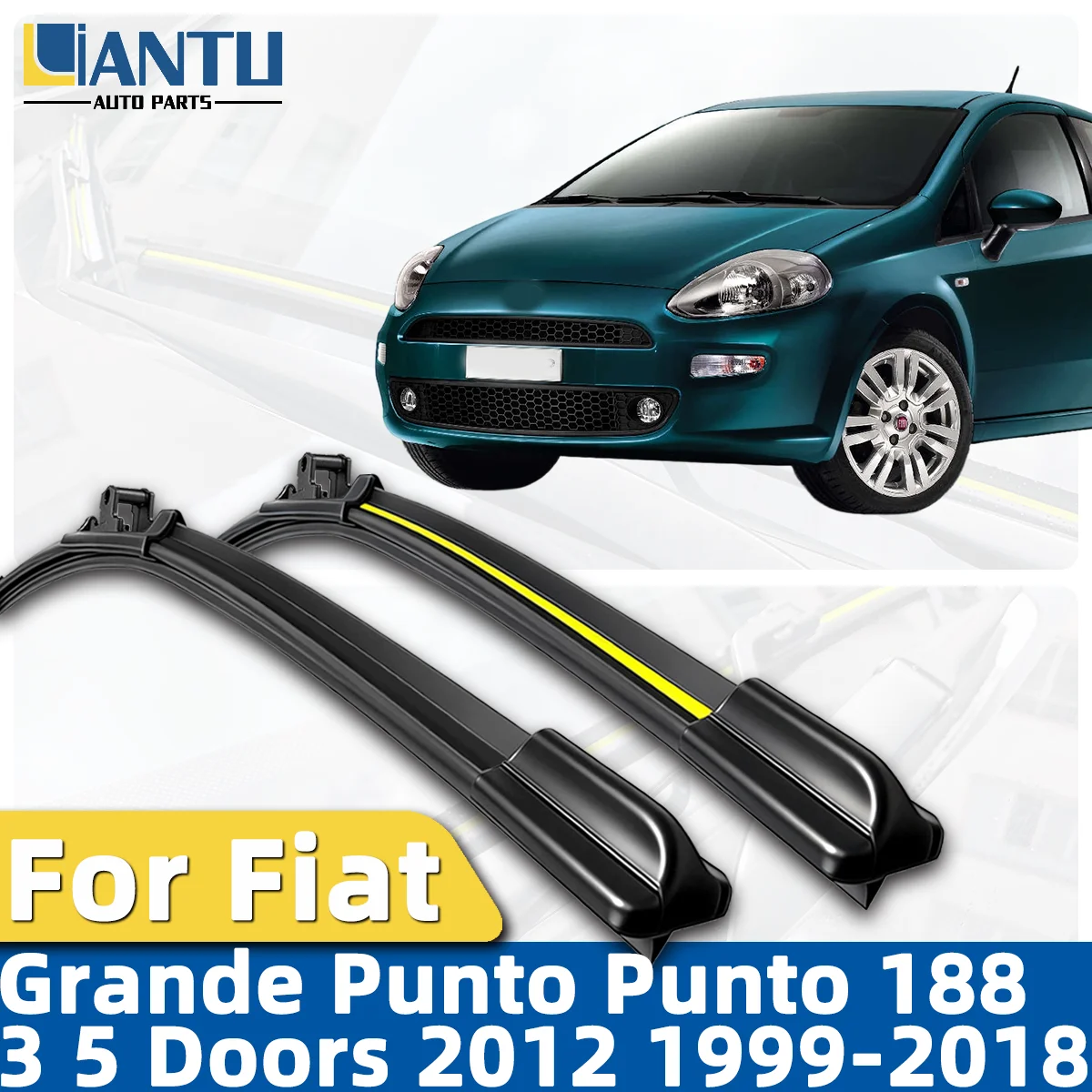 

2pcs Car Windshield Wiper For Fiat Grande Punto Punto 188 3 5 Doors 2012 1999-2018 Front Wipers Blade Premium Accessorie