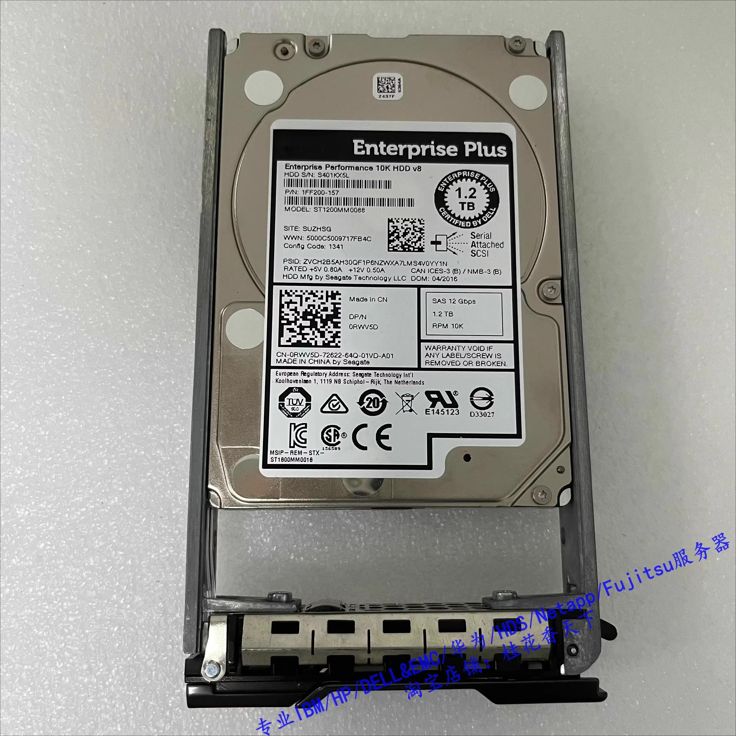 

Используется для Dell 0RWV5D 1.2T 10K SAS 12G 2.5 RWV5D SCV2020 Combe Жесткий диск