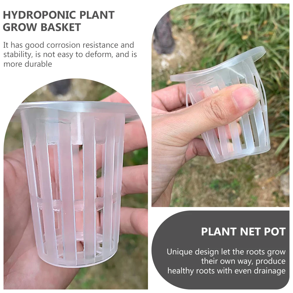

50pcs Hydroponic Plastic Basket Durable Aeration Root Growth Efficient Drainage Net Pot For Hydroponics Baskets