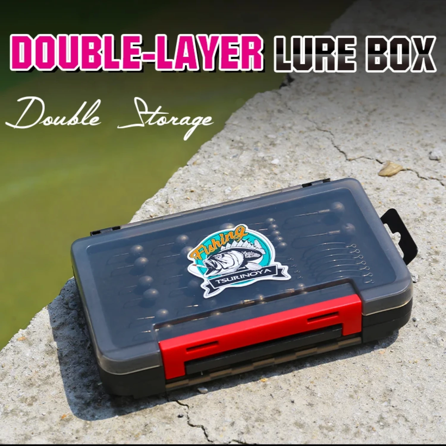 

Fishing Rig Tool Waterproof Double Layer Lure Box Adjustable Fishing Tackle Utility Boxes RX17 Case Carabiner Fishing scissors