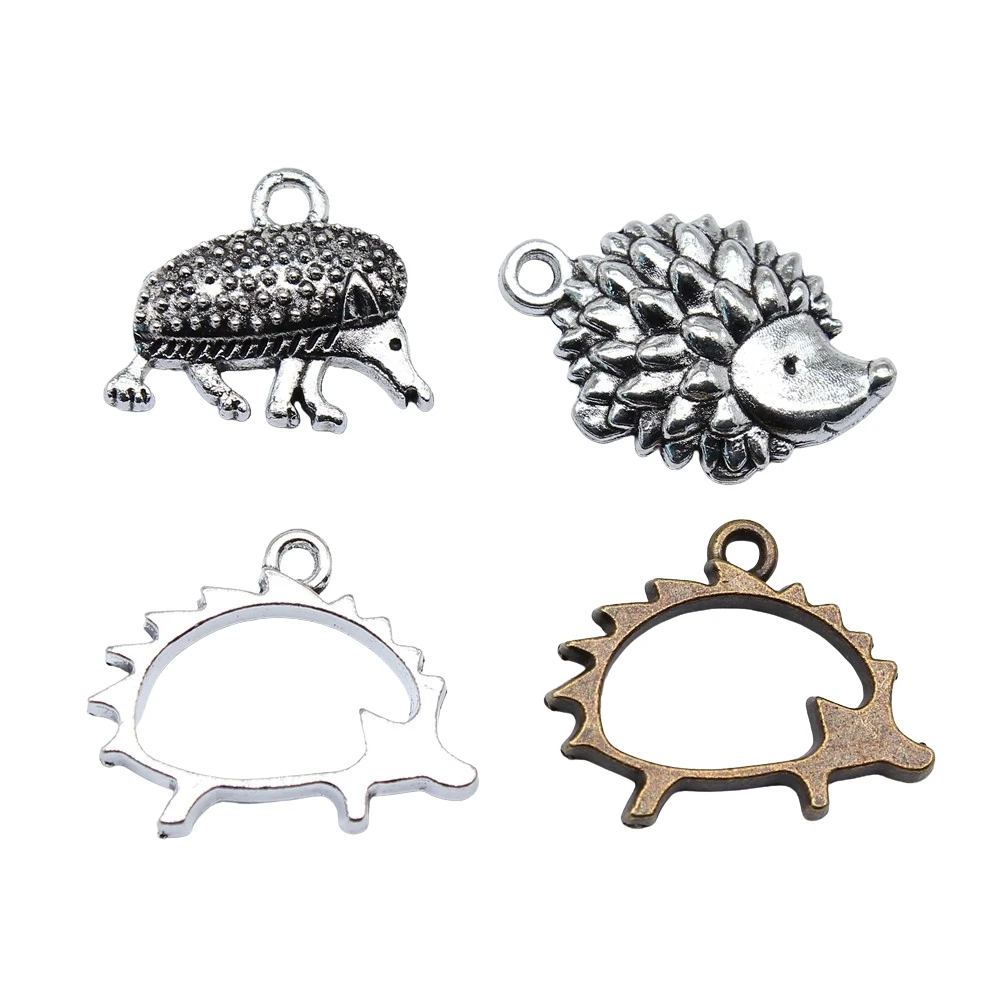 10pcs Hollow Animal Hedgehog Hedgepig Charms Pendants Making DIY Handmade Tibetan Finding Jewelry