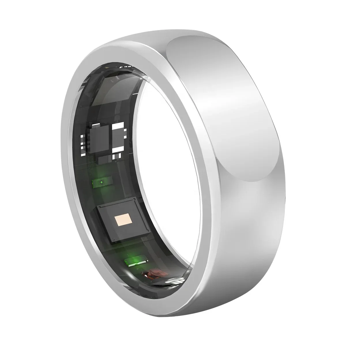 High Quality Multi-functional Smart Ring Wearable Device Silver Titanium Wireless Charging Monitoring Physical Conditions Datas