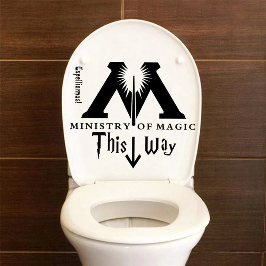 MINISTRY OF MAGIC Wall Decal Toilet Sticker Bathroom Toilet Cover Sticker Wc for Home Decoration