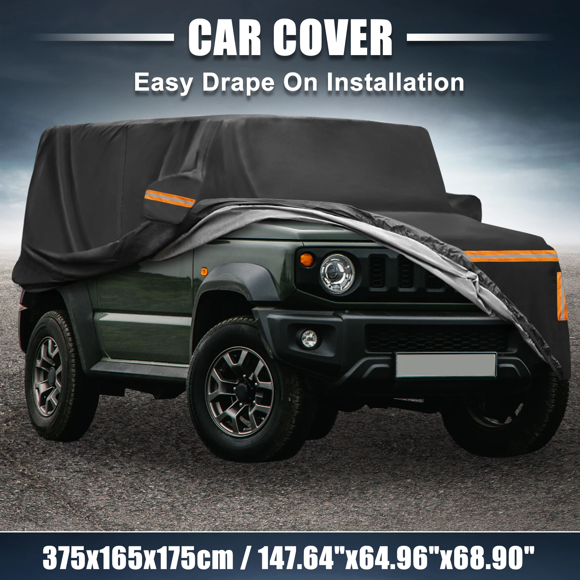 X Autohaux Car Cover for Suzuki Jimny JB64W Jimny Sierra JB74W Outdoor Waterproof Sun Rain Protection with Driver Door Zipper