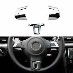 1pcs Cars Styling Chrome Cars Steering Wheels Stickers Covering Sequin Trims For Golf 6 MK6 For MK5 Cars Trim Accessory