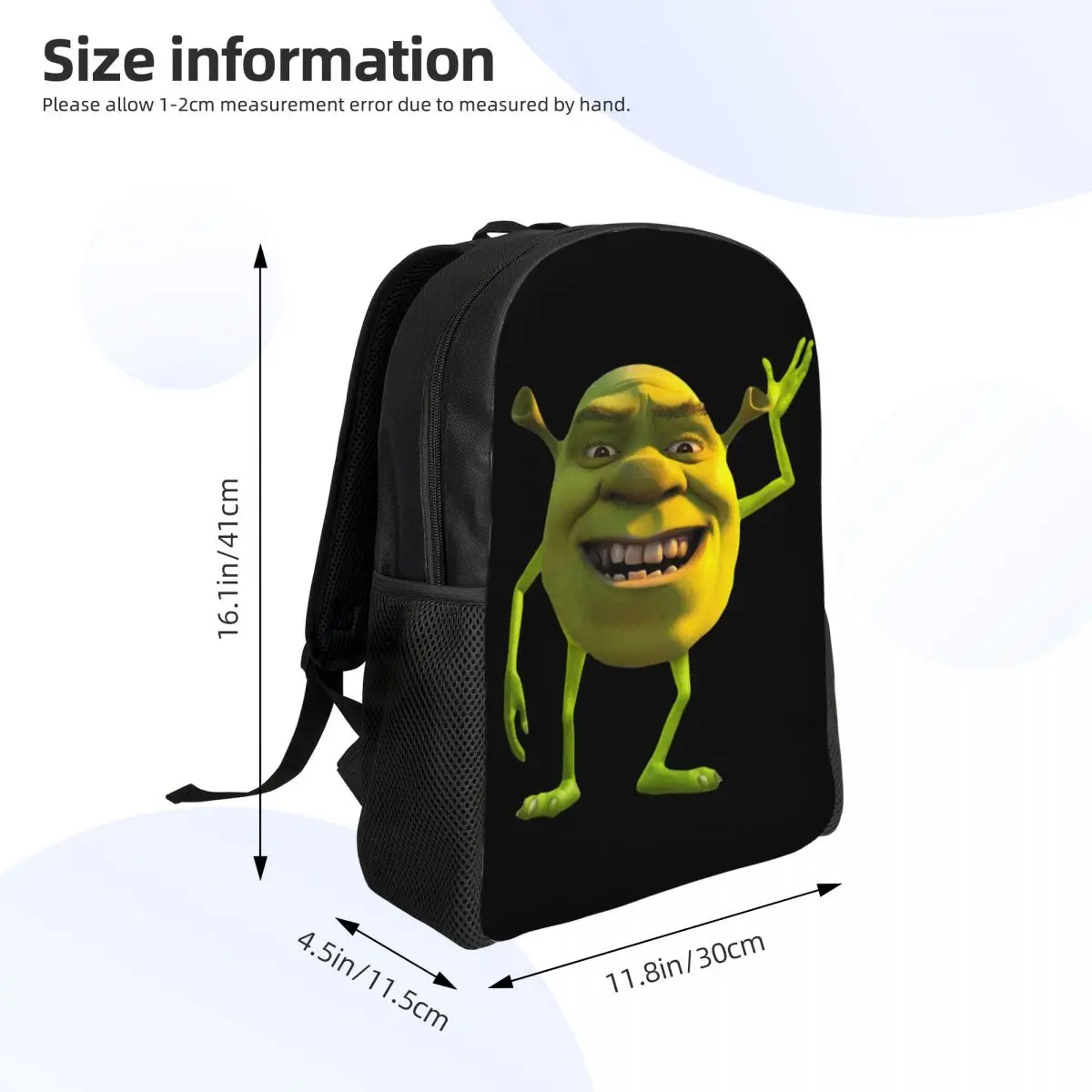 Custom Shrek Wazowski Classic Laptop Backpack Women Men Basic Bookbag for School College Students Bags