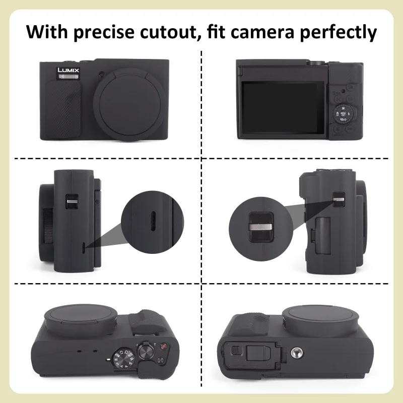 لينة سيليكون المطاط كاميرا الجسم الحال بالنسبة لباناسونيك لوميكس TZ99 DC-TZ99 ZS99 DC-ZS99 حقيبة للصدمات غطاء عدسة واقية #3