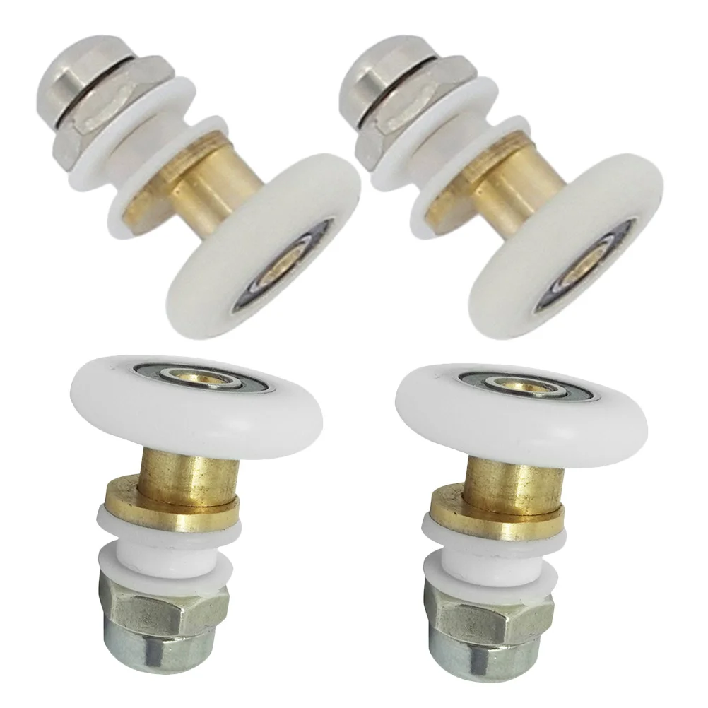 

4Pcs Durable Stainless Steel Shower Door Rollers Smooth Operation Adjustable Height Various Glass Thicknesses Elegant Arc Design