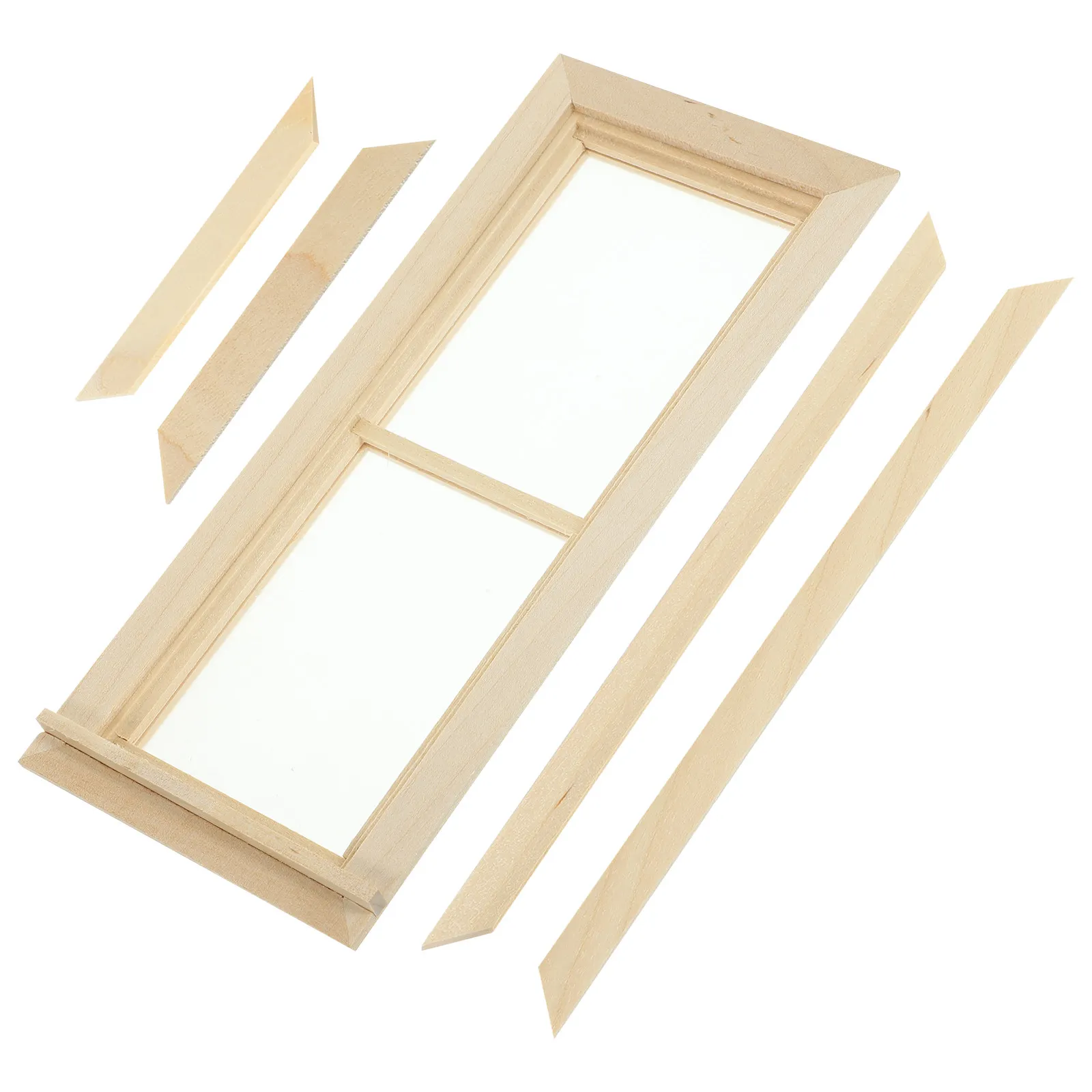 

Mini Wooden Window Blank Surface Smooth Surface Wear Resistant Tiny House Accessories Window Decor DIY Dollhouse Ornament