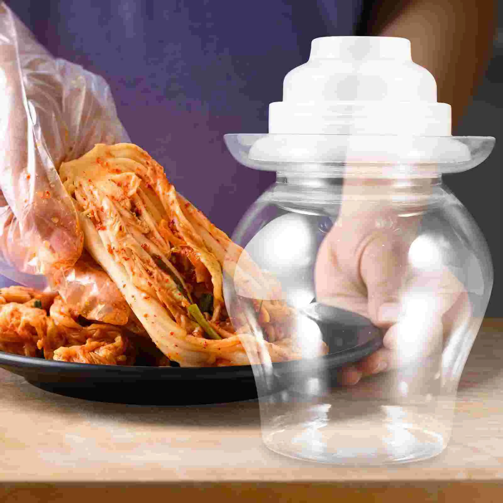 Plastic Kimchi Jar Home Pickle Containers Vegetables Bottle Storage Pickling Household Kitchen