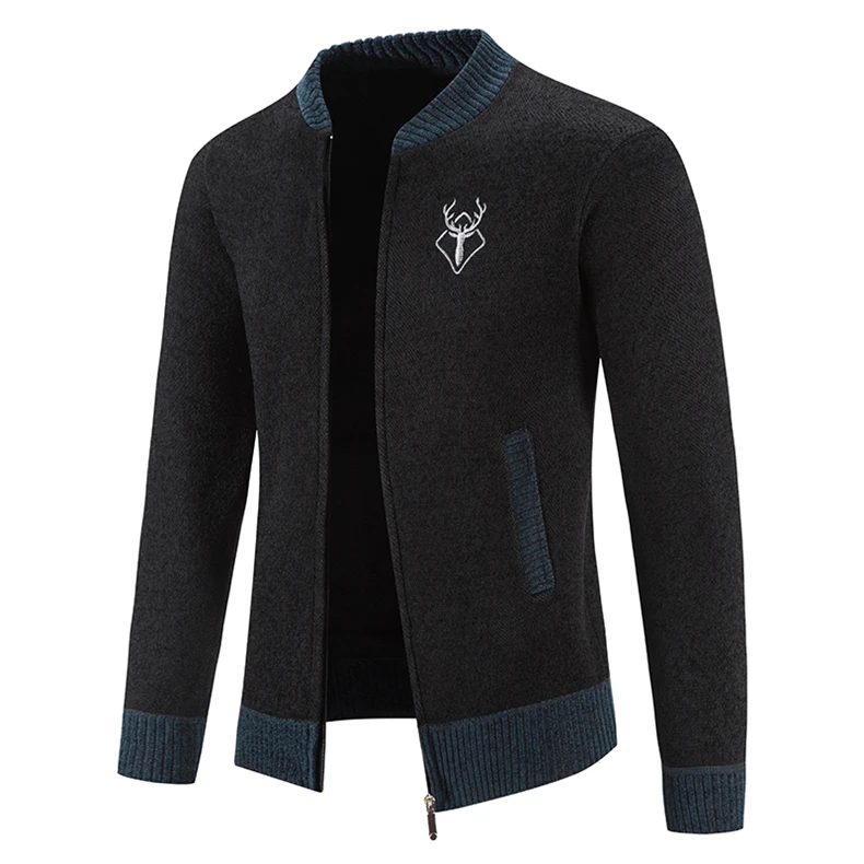Herbst Winter Neue Stricken Pullover Jacken männer Koreanische Baseball Jumper Kalten Bluse Streetwear Y2K Sweatshirts Männlichen Graben Mantel – Detail 8