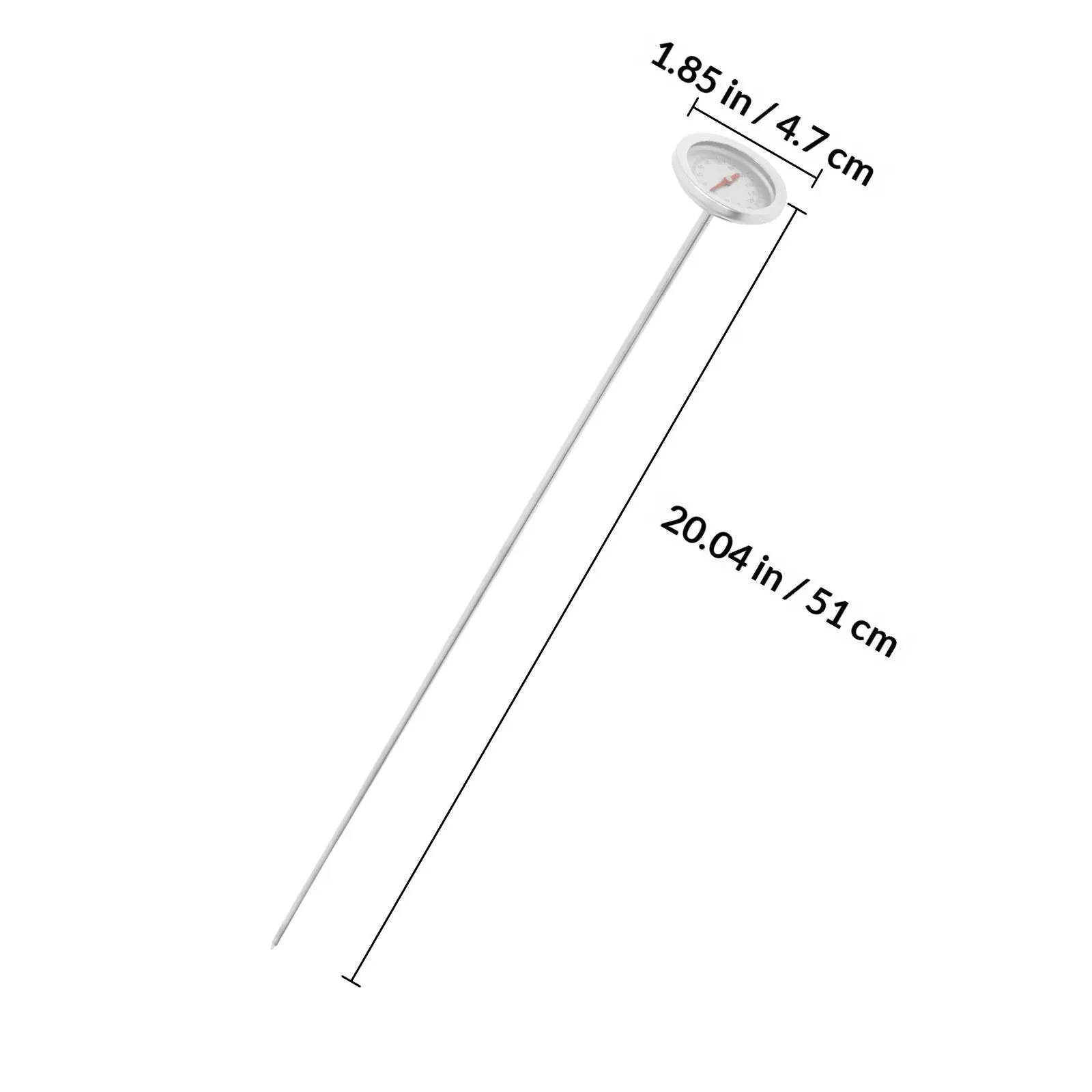 Reusable Soil Temperature Gauge Compost Temperature Thermometer Stainless Steel Long Stem Probe Soil Thermometer Outdoor