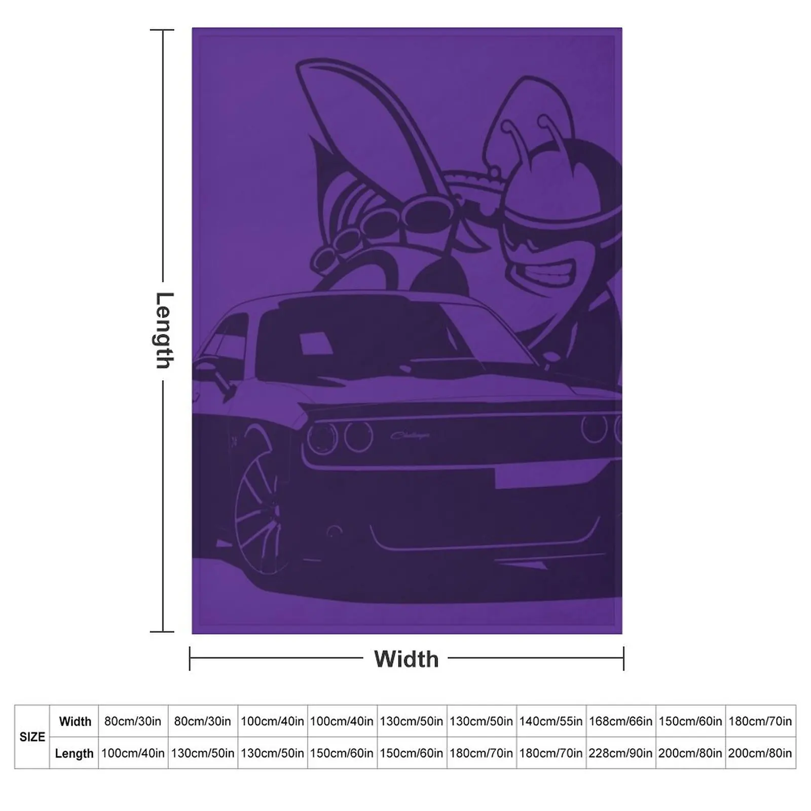 Purple Challenger muscle car design Throw Blanket Luxury Designer Weighted Picnic Thin Sofa Quilt Baby Blankets