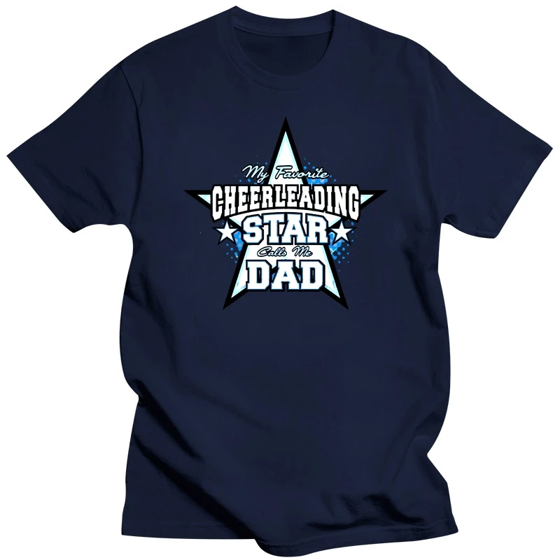 Light Crew Neck Short Cheer Gifts Favorite Cheerleading Star Calls Me Dad Top Mens T Shirt