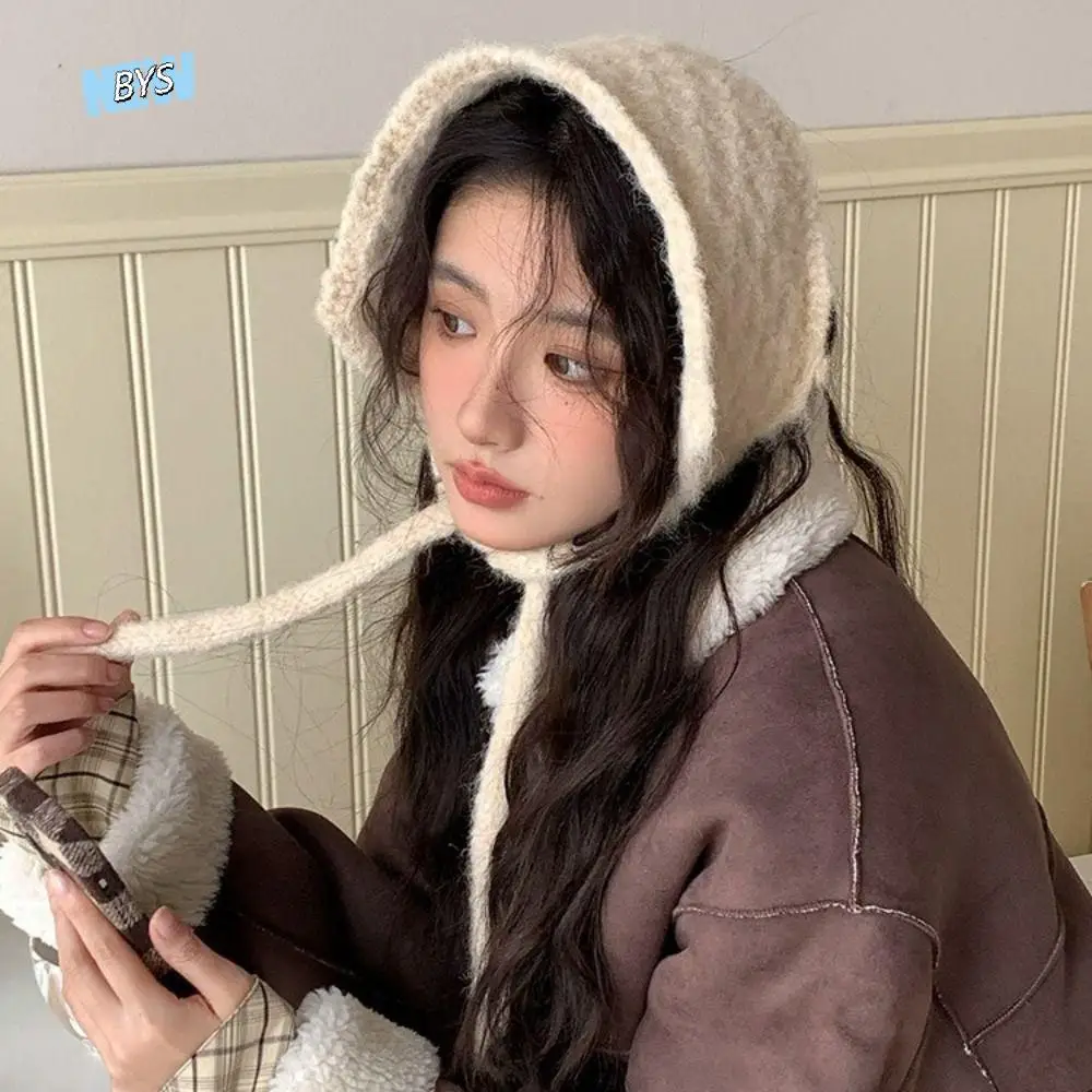 

Thickening Wool Strappy Ear Muff Windproof Solid Color Knitted Earmuffs Handmade Keep Warm Ear Protection Strap Winter Headband