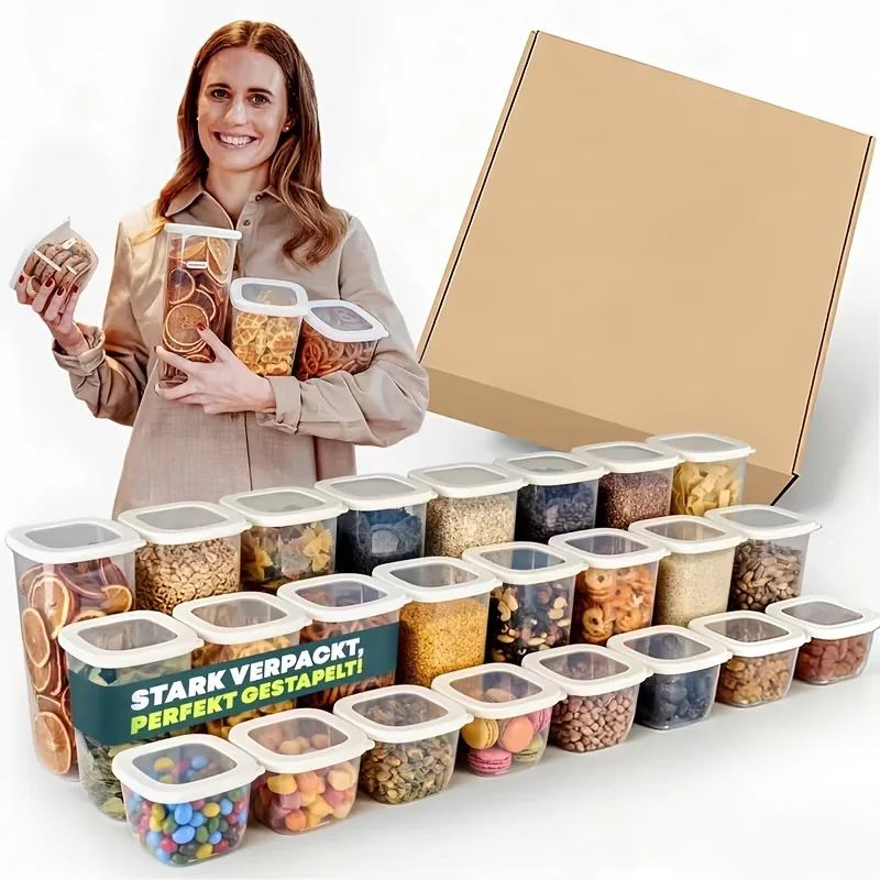 10/24pcs Set: BPA-Free, Durable, And Leak-Proof Food Storage Containers with Lids -Microwave, Dishwasher, And Freezer Safe. Stackable, Airtight Food Savers -Ideal for Meal Prep, Takeout, And Ready-to-Eat Packaging.