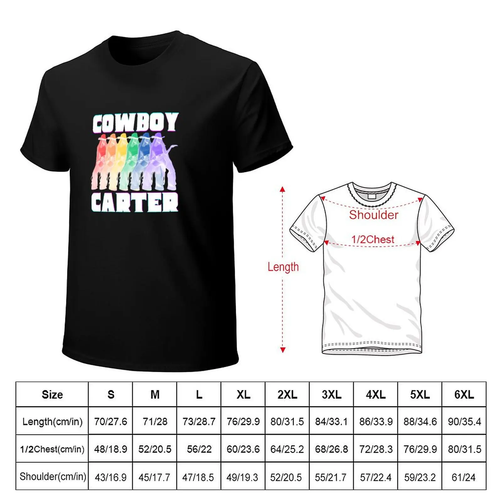 Cowboy Carter Rainbow Glitch T-Shirt Minimalist Casual Short Sleeve Top