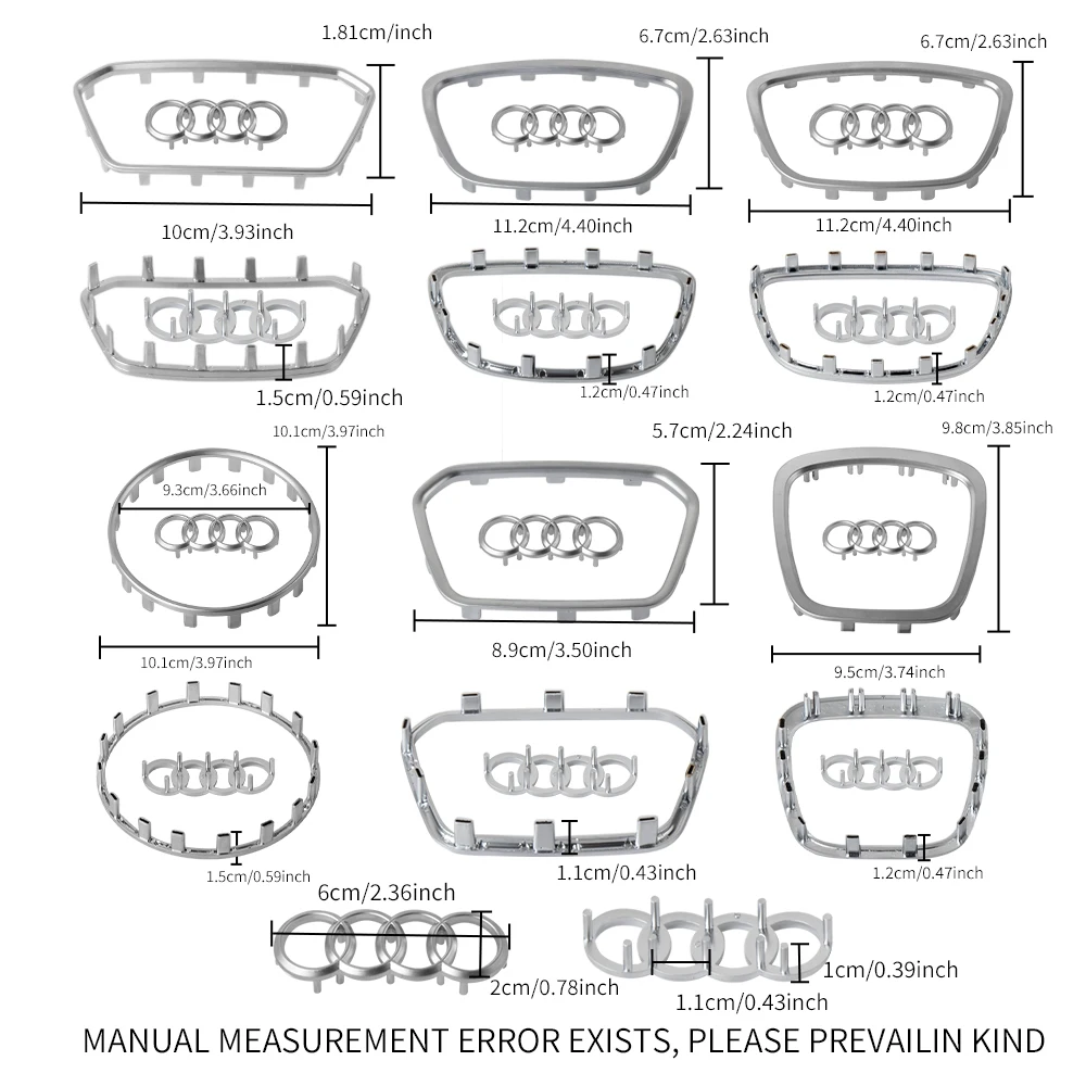 Car Accessories Steering Wheel Logo Trim Sticker Replacement Cover for Audi A3 A5 A8 A7 A6L A8L A7L A4L Q3 Q7 Q5 Q8 A7 Q5L SQ5