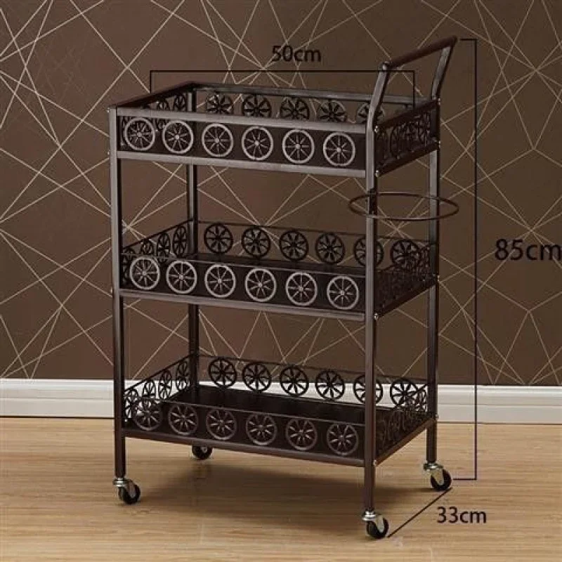 Beauty Salon Trolley CartThree-Tier Rolling Cart with WheelsRemovable Hair and Nail Tool Organizer for Salon Use New Arrivals