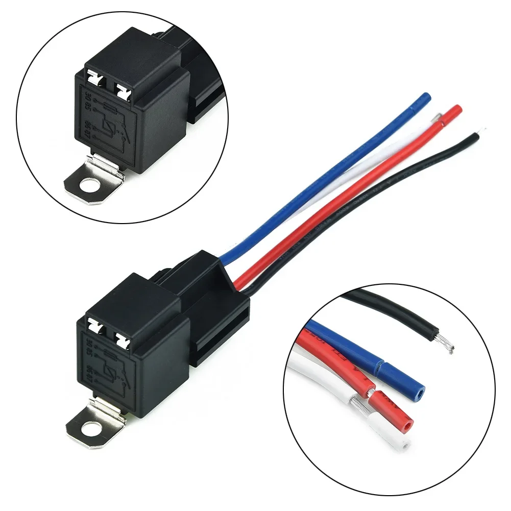 12V Relay 4 Pin with Socket Base, Easy Installation, Ideal for Automotive Accessory Connections, Reliable Performance