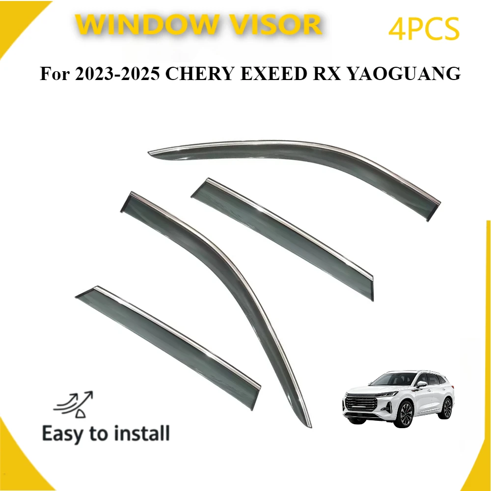 Durable Waterproof PC Window Visor for 2023-2025 CHERY EXEED RX YAOGUANG - Wind Deflector, Rain Guard, Sun Shade
