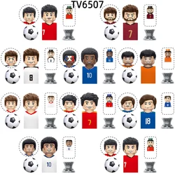 The Famous Football player Star Number 7 8 10 4 9 18 Model Blocks MOC Bricks Set Gifts Toys For Children TV6507